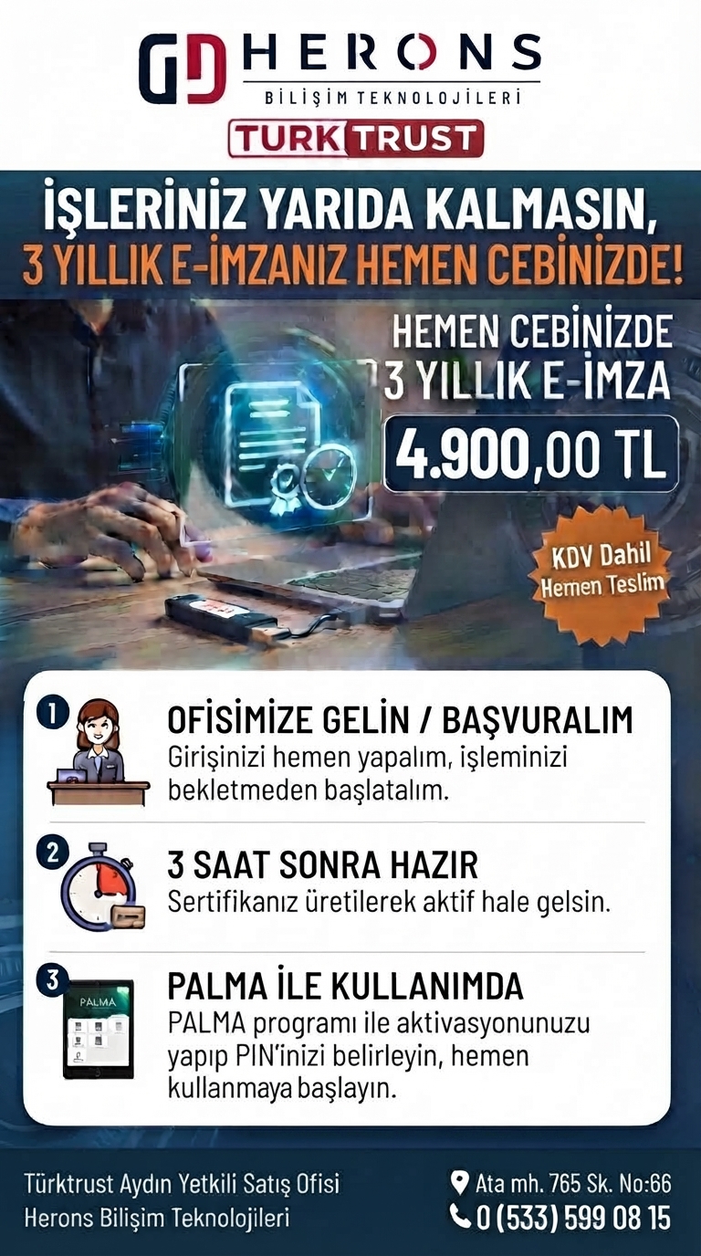 3 Yıllık E-imza Bedeli